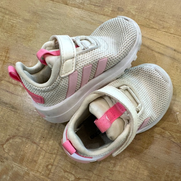 Adidas baby girl Tr23 walker tennis shoes sneakers pink white stripe - Picture 11 of 12